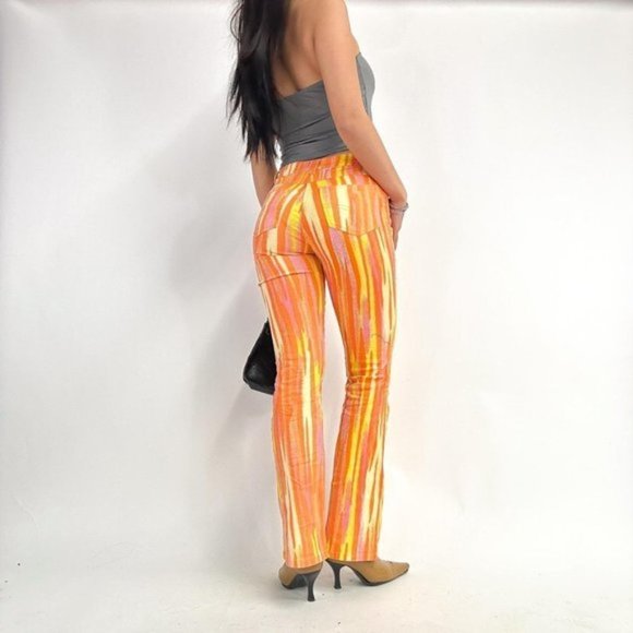 Ultra chic 90s label high waisted print denim pants - Picture 3 of 6